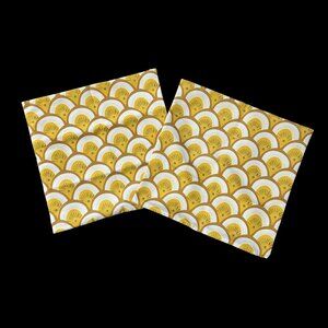 Pillow Covers Retro Yellow White Gray Fan Scales Zippered Pillowcases Pair